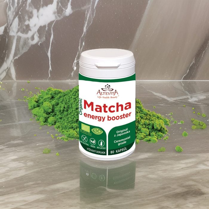 Zelený čaj v kapsuliach, Matcha Booster, Altevita, Matcha bez prípravy, Rýchlo a efektívne, Zvyšuje energiu a koncentráciu, Plný vitamínov