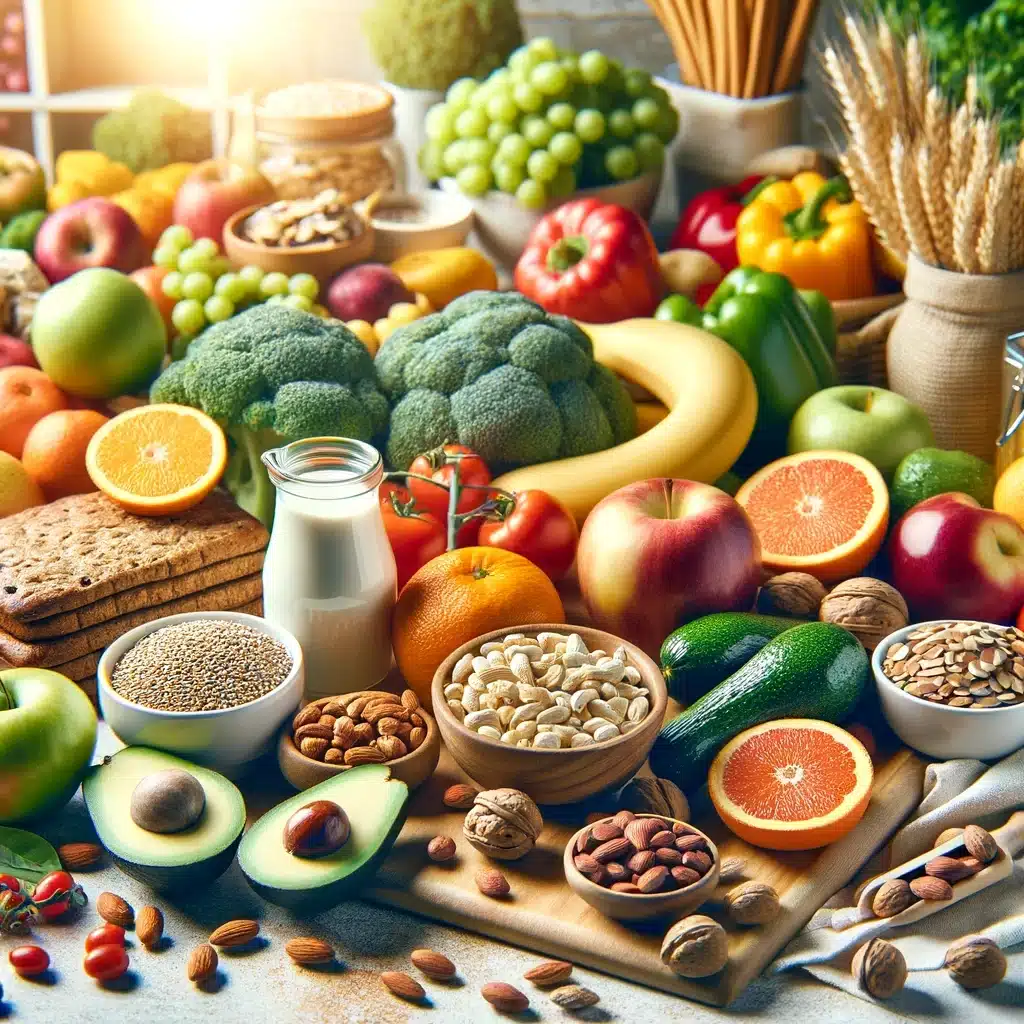 Vyvážená strava bohatá na ovocie, zeleninu, celozrnné produkty a zdravé tuky môže podporiť zdravie kože a imunitný systém.